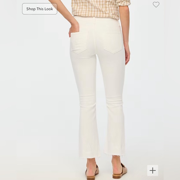 J.Crew White Signature Stretch Mid-Rise Flare Crop Jeans • multiple sizes •BO933 - Picture 2 of 14